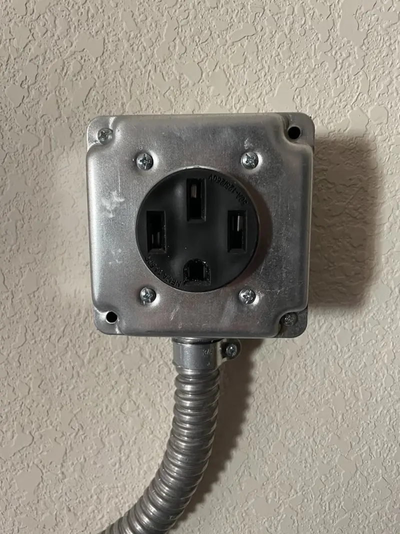 NEMA 14-50 outlet installed for Electrical Panel Upgrade in Anderson Creek